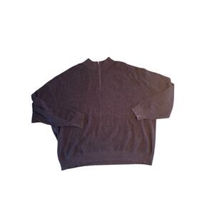 Peter Millar Sweater Mens 3X Navy Blue 1/4 Zip Mock Neck Merino Wool Blend